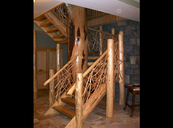 Cedar Log Railings